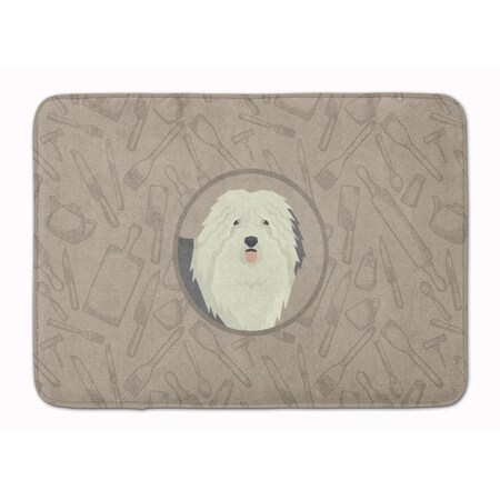 Carolines Treasures Old English Sheepdog in the Kitchen Machine Washable Memory Foam Mat CK2199RUG